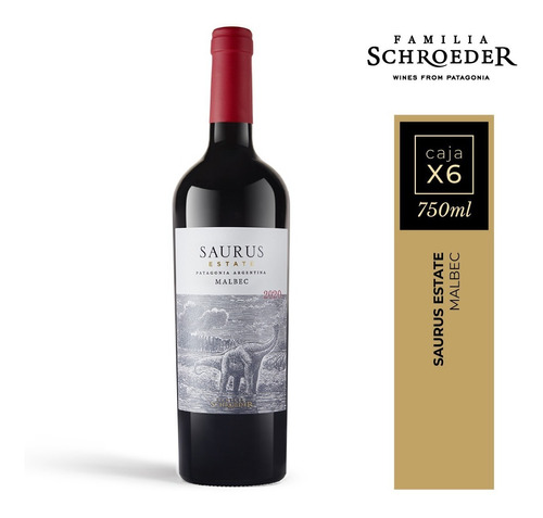 Vino Saurus Estate Malbec Caja X6 Unidades