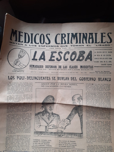 Antiguo Semanario La Escoba 1961 Nº 130