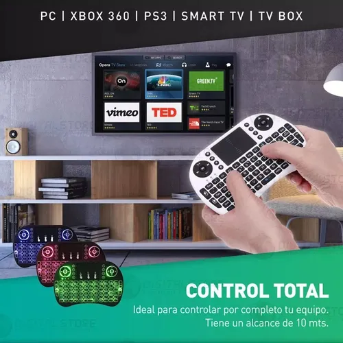 Teclado Inalambrico Mini Con Luz Led Bluetooth + Touch Pad