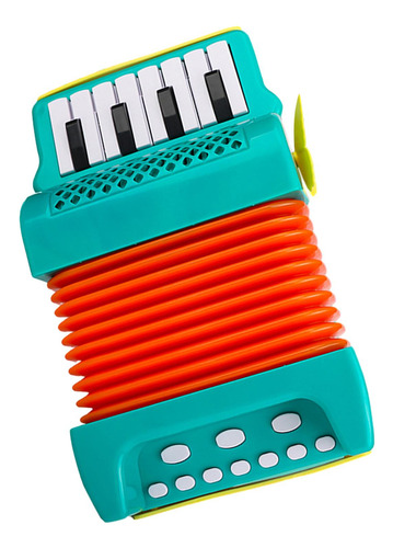 Acordeón De Piano Bajo De 10 Teclas Y 8 Instrumentos Verde