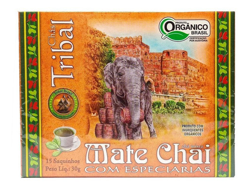 Chá Orgânico Erva Mate Com Chai Tribal 30g