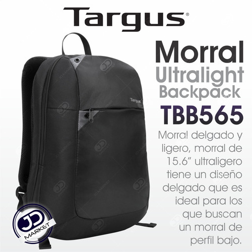 Imagen 2 de 8 de Morral Targus Ultralight Backpack Tbb565, Laptop Hasta 15.6'