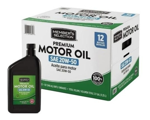 Aceite Para Motor Premium Sae 20w-50 946ml 12 Paq X 1 Cuarto