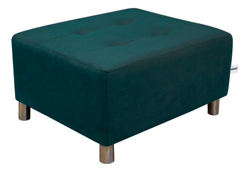 Puff Decorativo P/ Sala Nero Multifuncional Quadrado Azul