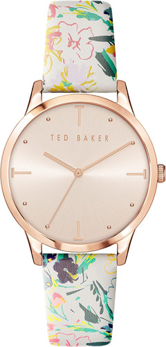 Reloj Ted Baker Poppiey Con Correa De Cuero Con Motivo Flora