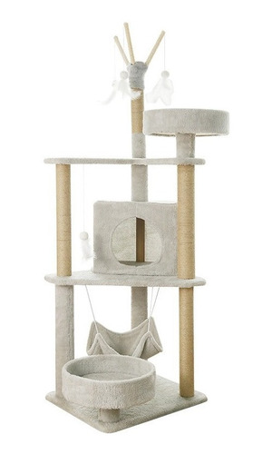 Rascador Torre Árbol Para Gato Varios Niveles Con Casa 150cm