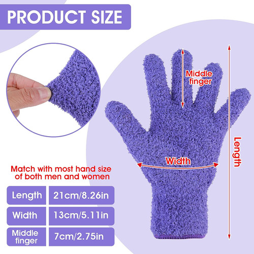 3 Pares De Guantes De Microfibra Para Polvo