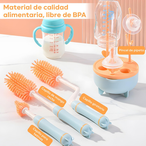 Cepillo Para Biberones De Silicona 5 En 1 Multifunción
