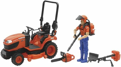 New Ray Ss- Kubota Bx - Tractor De Césped Con Figura Y Acc.