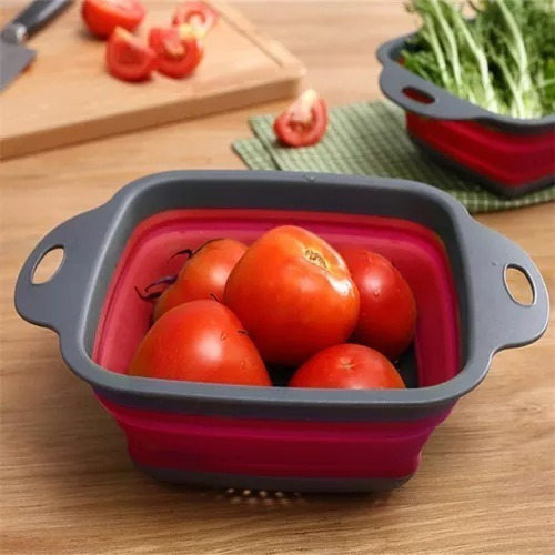 Escorredor Quadrado Multiuso Retrátil Macarrão Legumes Top