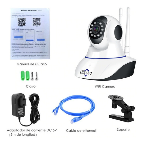Imagen 8 de 9 de Hiseeu 1080p 1536p Cámara Ip De Seguridad Inalámbrica Wifi
