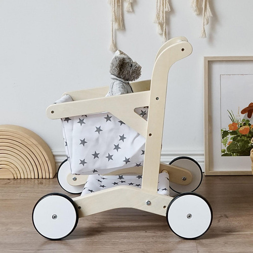 Carrito De Compras De Madera Para Niños, Carrito De Compras