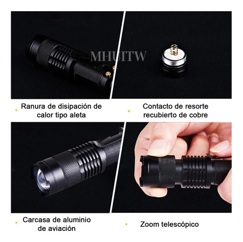 Lámpara Led Uv Ultravioleta 395nm Linterna Táctica Billetes