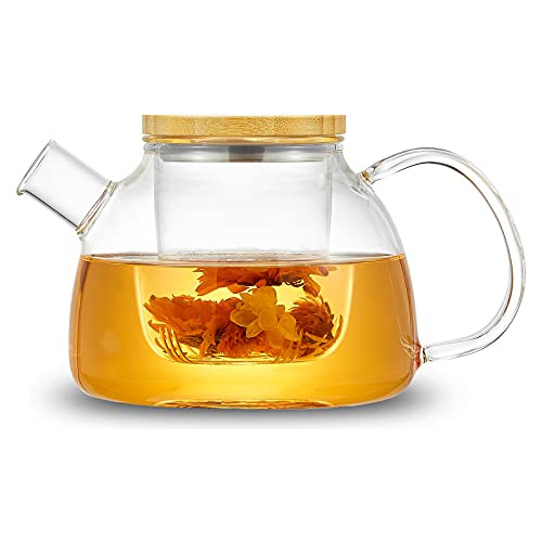 Tetera De Vidrio De 34 Oz/1000 Ml Infusores De Té De V...