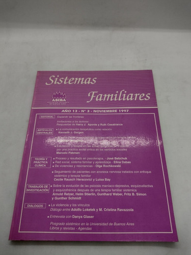 Sistemas Familiares Año 13 N 3 Noviembre 1997 - Usado