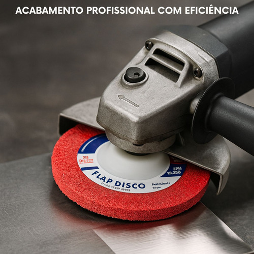 Disco Flap Polimento Médio Inox Pré-acabamento Preciso 115mm Cor Vermelho