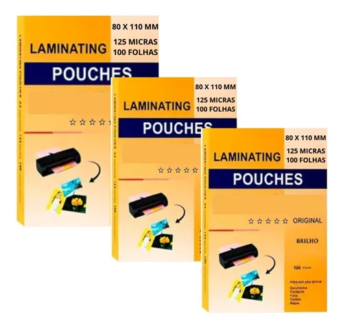 comprar 300un Plásticos De Plastificação Duráveis Rg 80x110 125mic