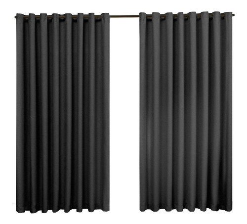 Cortina Blackout Tecido Sala Quarto 10,00m X 2.5m Moderna Cor Preto