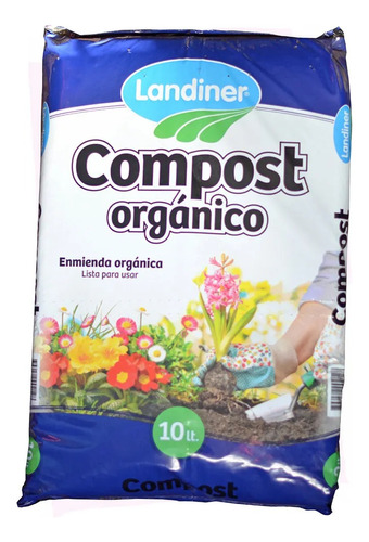 Compost 10 Lts Landiner Enmienda Orgánica Cultivo Huerta