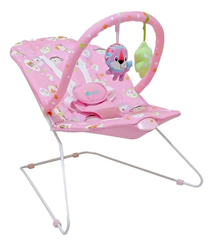 Cadeira Balanço Bebê Star Baby Rosa Com Vibração Móbile Música 11kg
