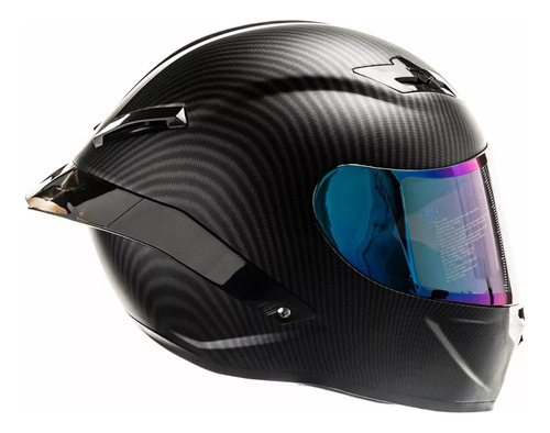 Casco Para Moto Kov Kc1 Deportivo Fibra Carbono Mica Iridium