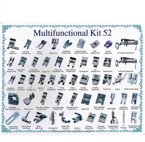 Prensatelas Para Maquinas De Coser Caseras 52 Pcs