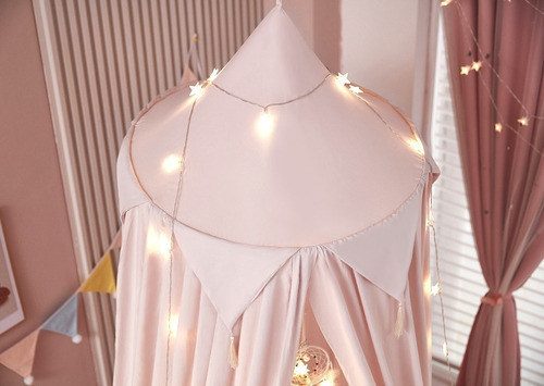 Toldo De Cama Para Niñas Con Carpa De Juegos Ligera, Beige Y