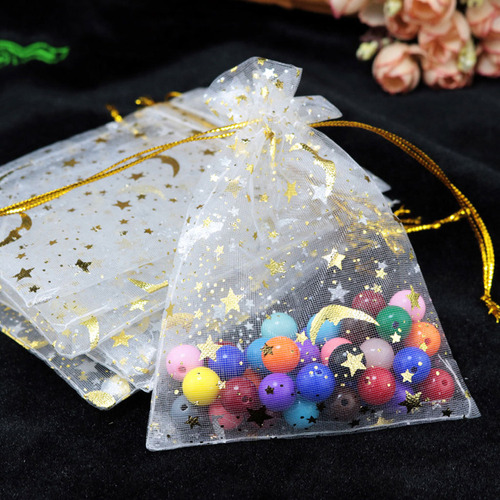Bolsas De Organza Con Cordón Moon Stars Para Joyas Pequeñas