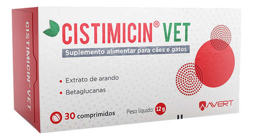 Cistimicin Vet  Avert 30 Comp Suplemento Para Cachorro Gato
