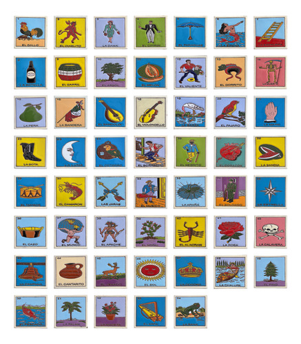 Lotería Azulejo Artesanal Tipo Talavera Relieve 10pz #alrn01 El Tambor
