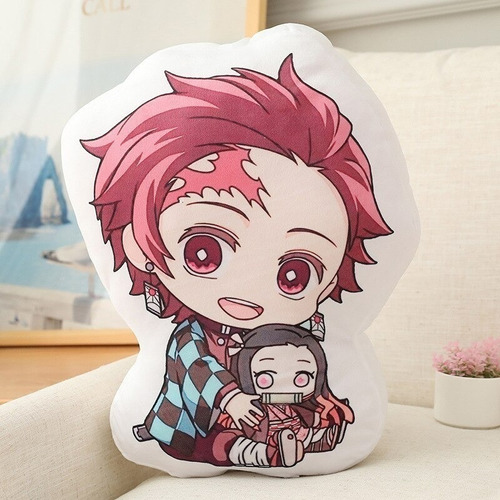 Cojin Almohada Anime Demon Slayer Chibi Personajes Esponjoso Color Tanjiro Diseño De La Tela Tampa Poliester