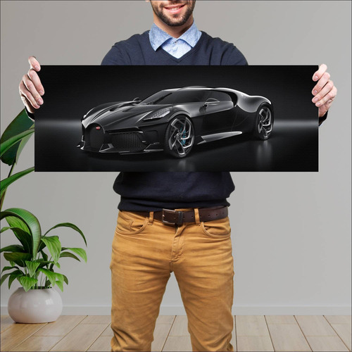 Cuadro 30x80cm Auto 2019 Bugatti La Voiture Noir 114