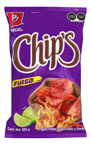 Papas Chips Fuego Mega Bolsa 655 G