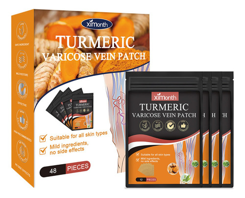 Hu Parche De Cúrcuma For Venas Varicosas, 1 Caja