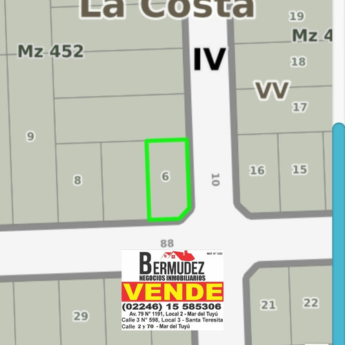 Imagen 8 de 12 de Lote Venta Mar Del Tuyu Calle 88 Y 10