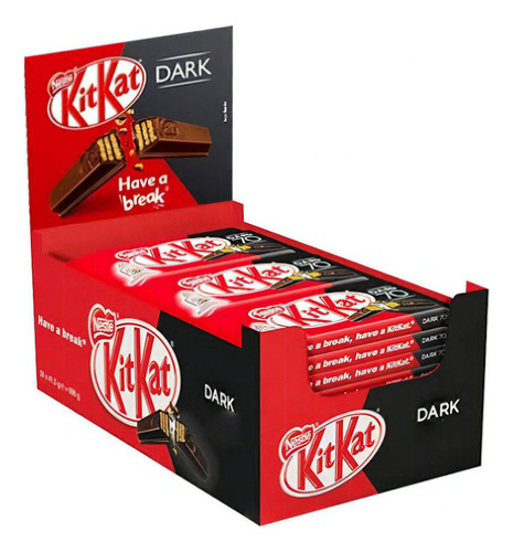 Chocolate Kit Kat Dark 41,5g Caixa C/24 Unidades