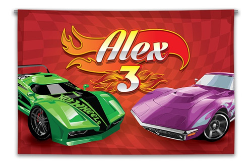 Banner Imprimible Personalizado - Hot Wheels - Modelo A Y B