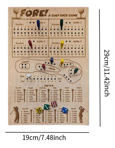 Juego De Mesa De Dados De Golf, Juego De Golf Familiar
