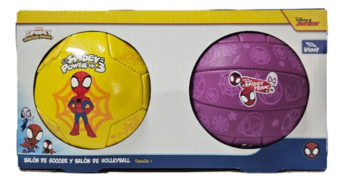 2 Balones Mini Voleibol + Futbol No.1 Pelotas Niños Pequeños Color Morado-amarillo