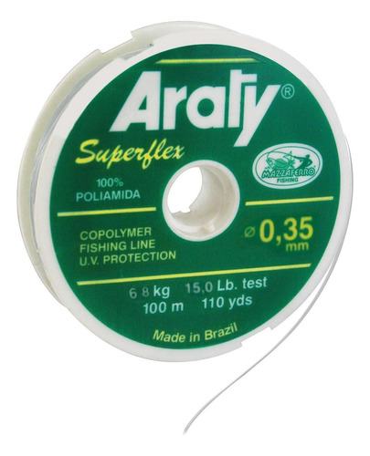 Nylon Verde Araty Superflex 100mts 0.35 Mm Araty V