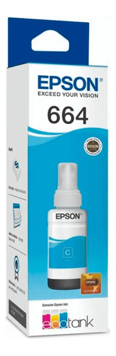 Tinta Epson Original 664 Cyan C13t66422a 70ml