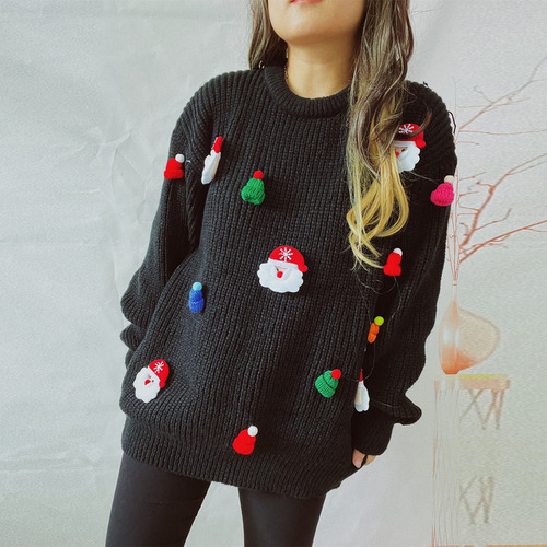 Suéter Temático Navideño De Perlas Hechas A Mano