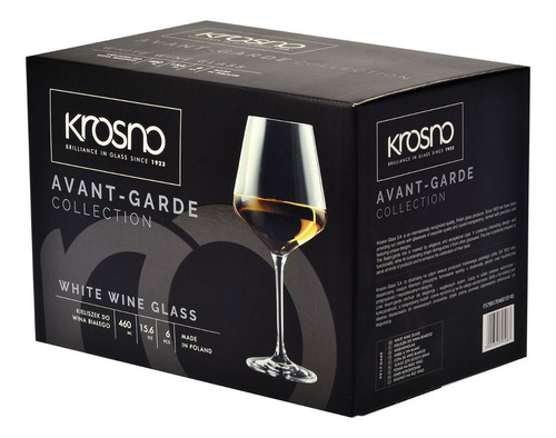 Copa Cristal Krosno Chardonnay Línea Avant Garde Pack X6 Und
