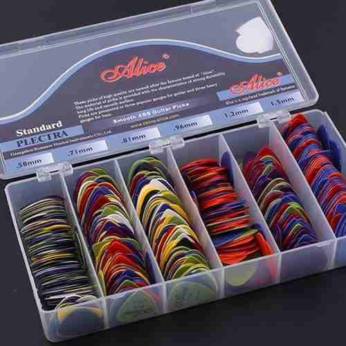 Imagen 3 de 5 de 50 Plumillas Guitarra - Picks Alice Matte 0.58 A 1.50 Mm