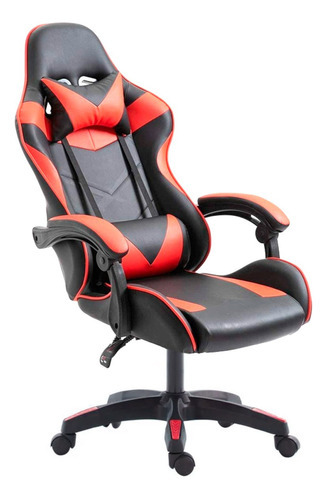 Silla Gamer Donna Gc030: Máximo Confort Para Largas Sesiones Color Negro y Rojo Material del tapizado Cuero sintético