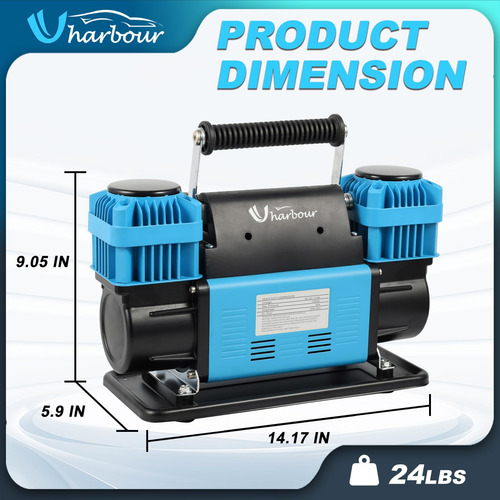 Compresor De Aire Dual 12v 10.6 Cfm Con Medidor