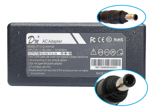 Cargador Samsung 19v 2.1a 5.5 X 3.0 Mm 40w Alternativo 