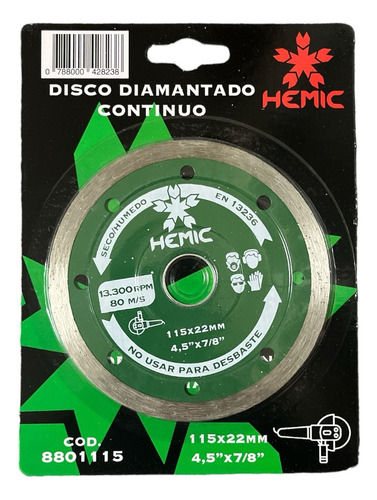 Disco Diamantado Continuo Hemic 4.5 
