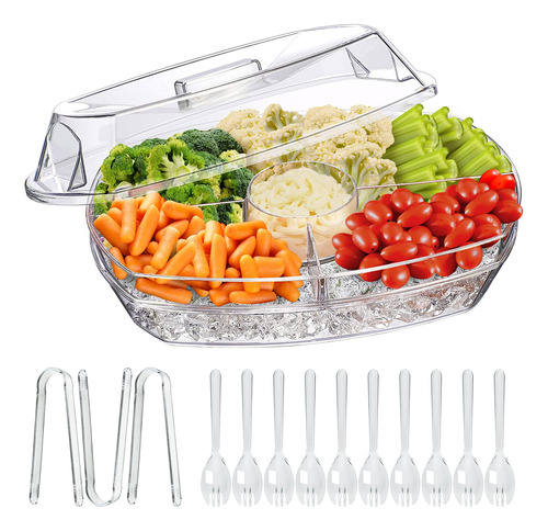 Limoeasy Bandeja De Verduras Refrigeradas, Plato Transparent