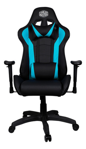 Cadeira de escritório Cooler Master Caliber R1 gamer ergonômica  azul e preta com estofado de couro sintético